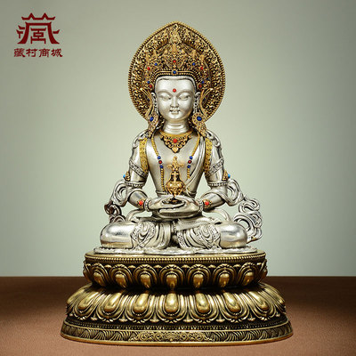 白铜雕花精工长寿佛铜摆件