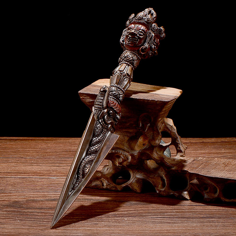 尼泊尔手工紫铜普巴金刚杵杵居家桌面金刚橛