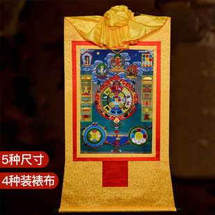 藏村十二生肖九宫八卦图西藏镀金烫金玄关装饰壁画唐卡挂画