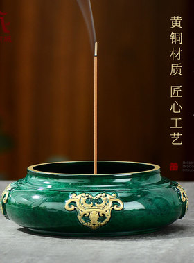 青玉龙凤立香炉沉香檀香炉