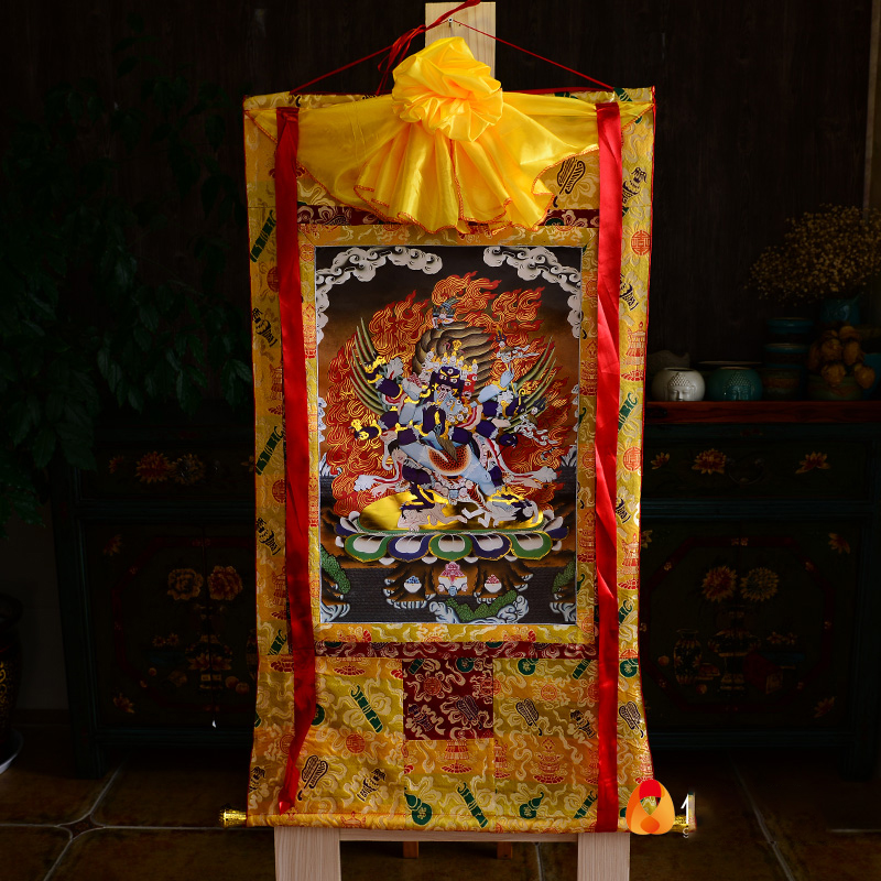 手工双层装裱烫金画心唐卡