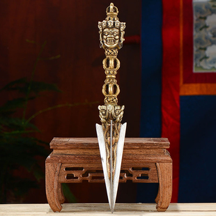 家用供具尼泊尔手工铜三面普巴金刚杵居家桌面金刚橛供具