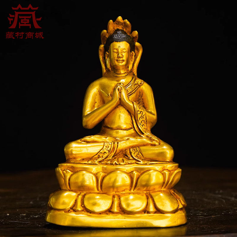 精工铜雕《龙种上尊王佛》全鎏金室内家用《龙尊王佛》铜像摆件