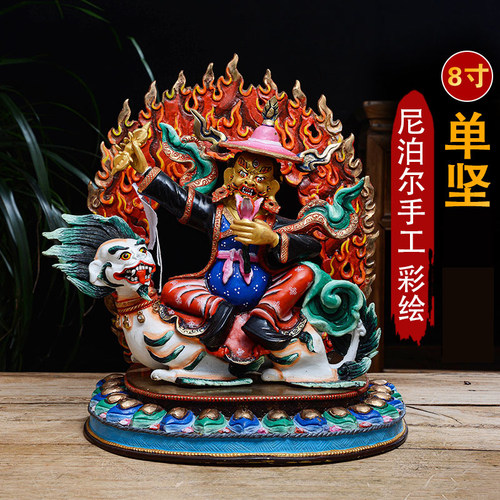 单坚铜像像尼泊尔手工8寸铜彩绘现代雕花铜像室内居家摆件
