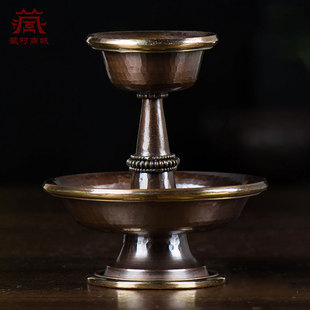 尼泊尔手工紫铜护法杯鎏金供杯圣水杯供酒杯居家桌面摆件