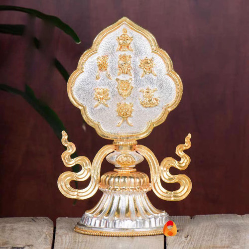 家用八宝总集尼泊尔铜鎏金摆件