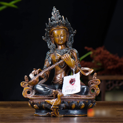 室内桌面装饰摆件妙音天女铜像