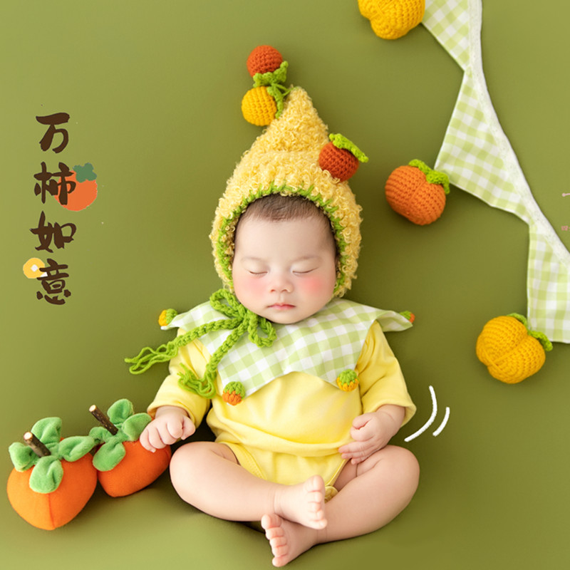 新生儿摄影主题服装影楼道具新款婴儿拍照帽子衣服宝宝月子满月照