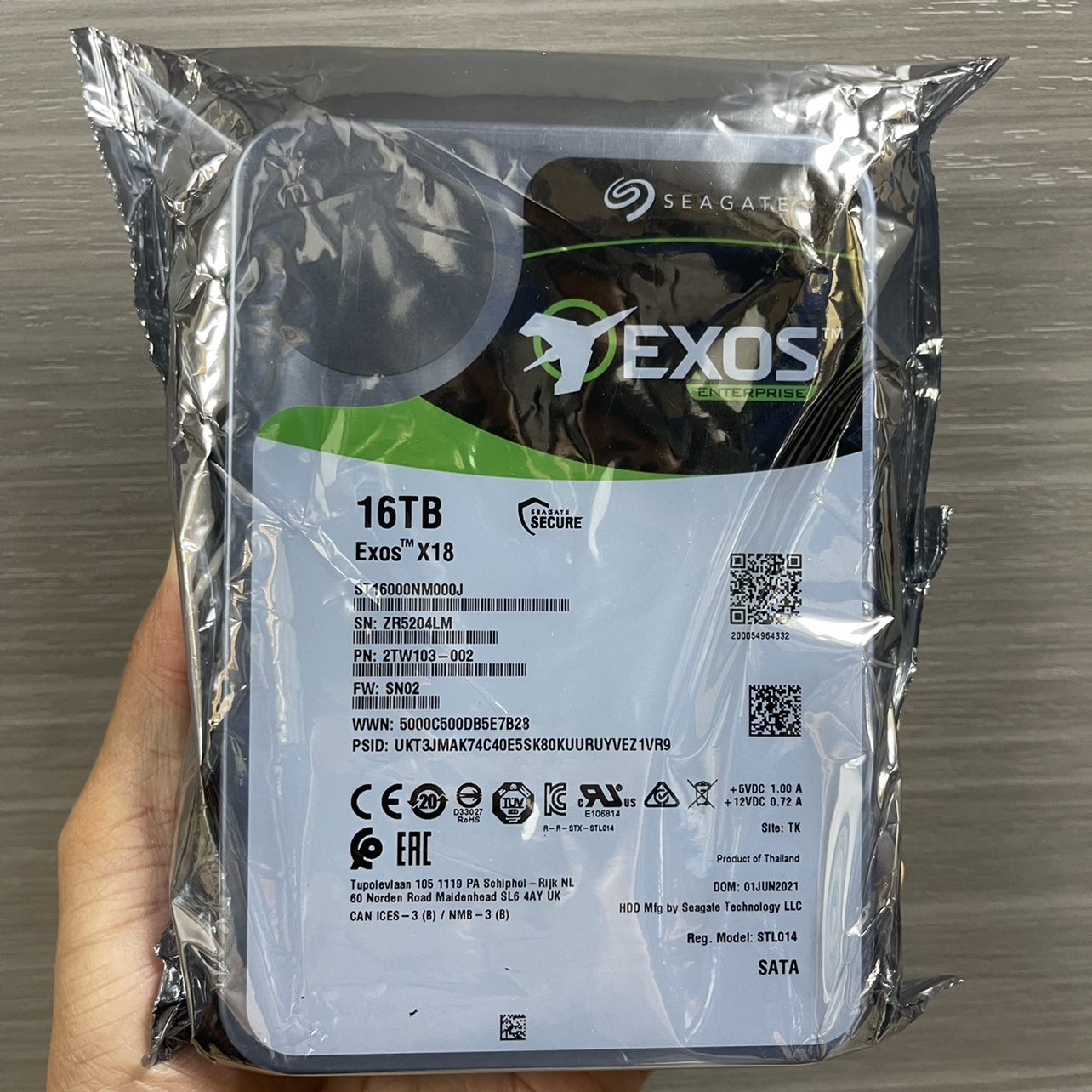 希捷7200转银河Exos 14T 16T企业级高速硬盘SATA16TB台式机服务器
