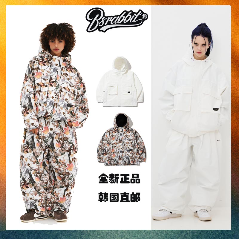25新款韩国bsrabbit潮牌滑雪服男女同款bsr滑雪服单板MILD SUPER