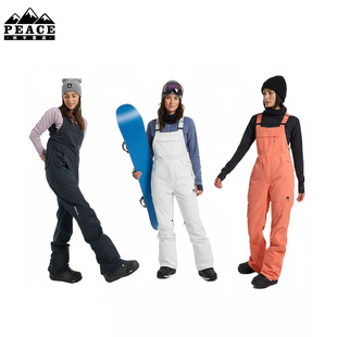 25新款伯顿BURTON女款背带裤Avalon 2L 修身背带裤单板双板滑雪裤