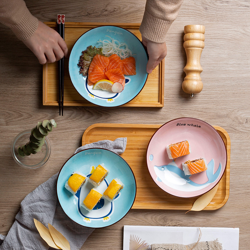 日式卡通陶瓷盘家用餐具7英寸