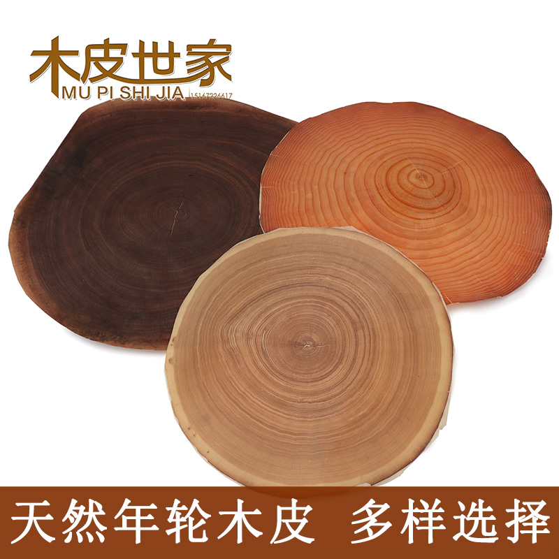 天然横切面端纹木皮年轮