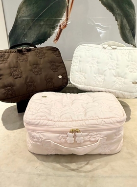 petit trouver 小熊刺绣内衣收纳包 旅行收纳包 软布艺手提化妆包