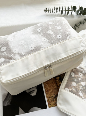 petit trouver 淑女风蕾丝提花衣物收纳袋 行李箱用软收纳包