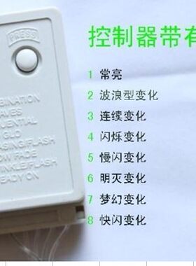 四路八功能彩灯控制器（LED发光二极管彩灯串 白色CE 控制器）