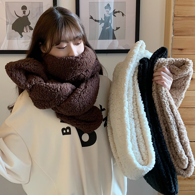 2025流行毛毛围巾羊羔时尚保暖