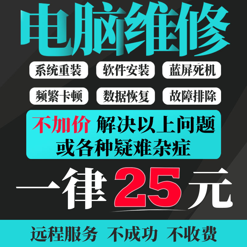 电脑维修远程修复故障蓝屏清理笔设备维修或租赁服务