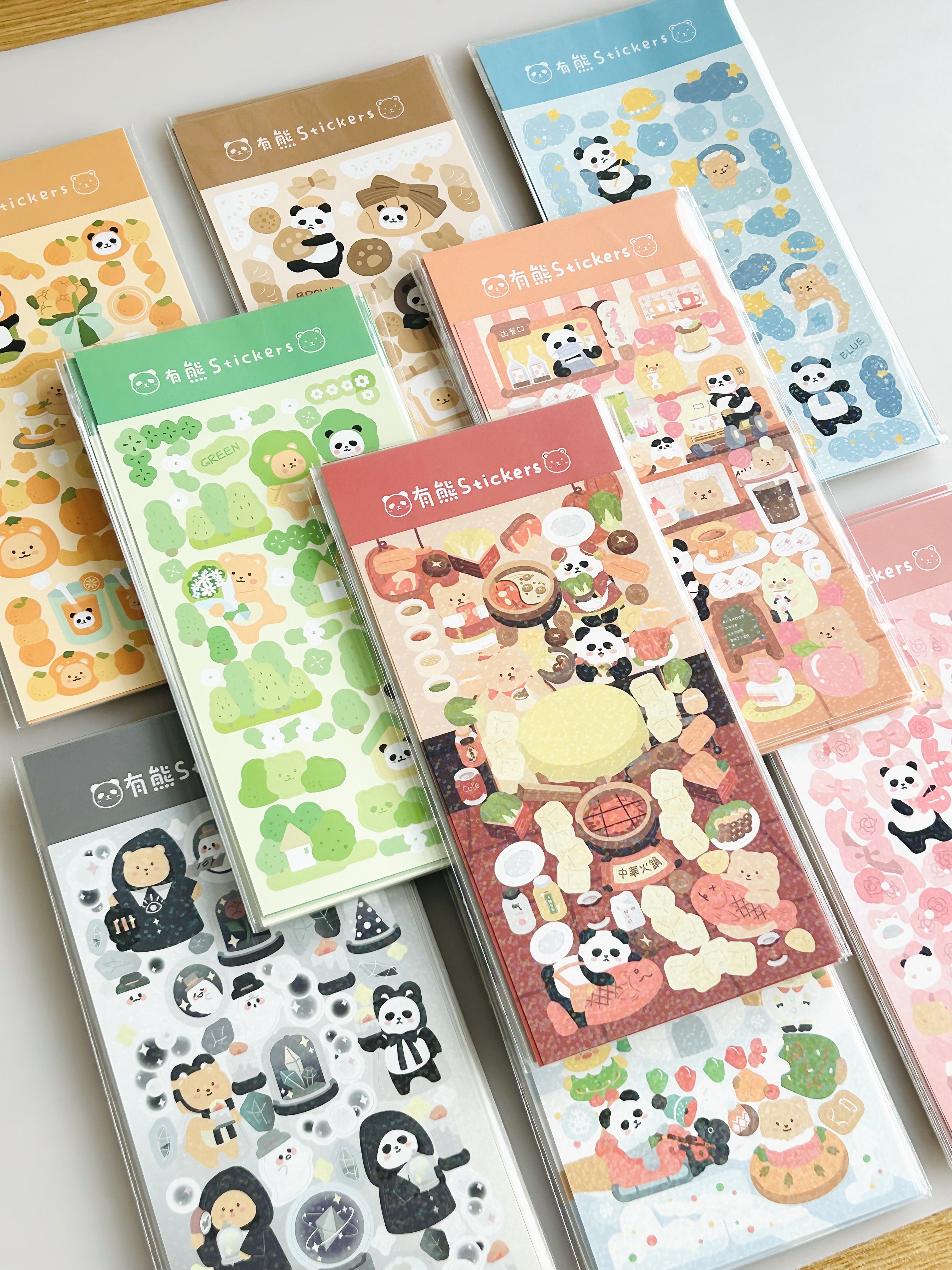 咕卡贴纸有熊手帐中国风手账