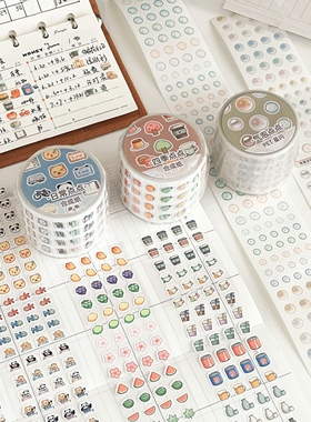 有熊点点Tips模切胶带 日常气泡四季点点手帐贴纸卷基础手账拼贴