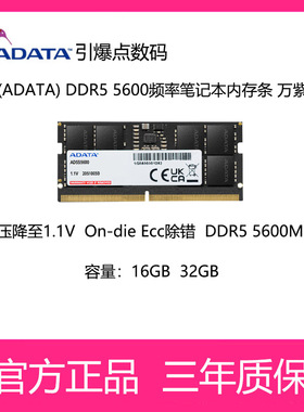 威刚（ADATA）16GB 32GB DDR5 5600 笔记本内存条 万紫千红