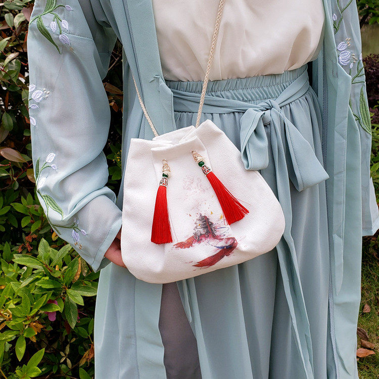 新款印花图案古风汉服包斜挎单肩包 流苏包中国风古代荷包配古装X,箱包皮具/热销女包/男包,单肩包,淘宝优惠券,粉丝福利购,淘宝优惠卷