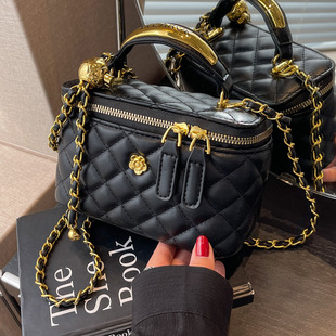 菱格链条单肩包手拎小方包N 时尚 高级质感洋气迷你女包 秋2025新款