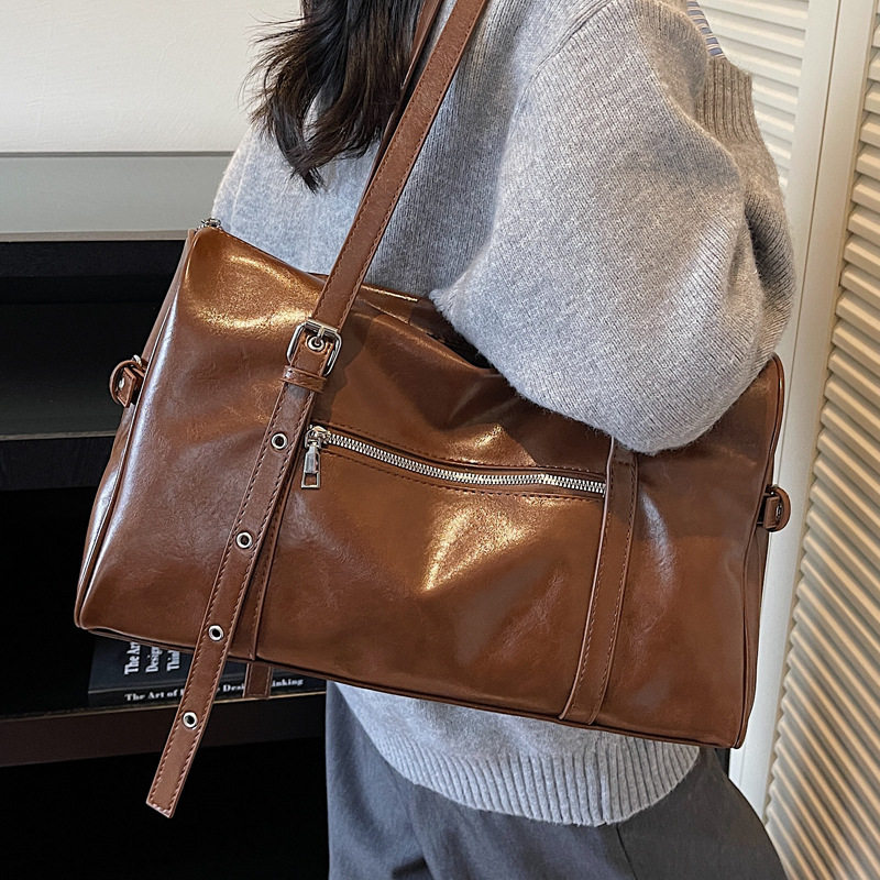 复古包包女 大容量2025新秋冬百搭简约单肩包高级质感通勤托特包N,箱包皮具/热销女包/男包,单肩包,淘宝优惠券,粉丝福利购,淘宝优惠卷