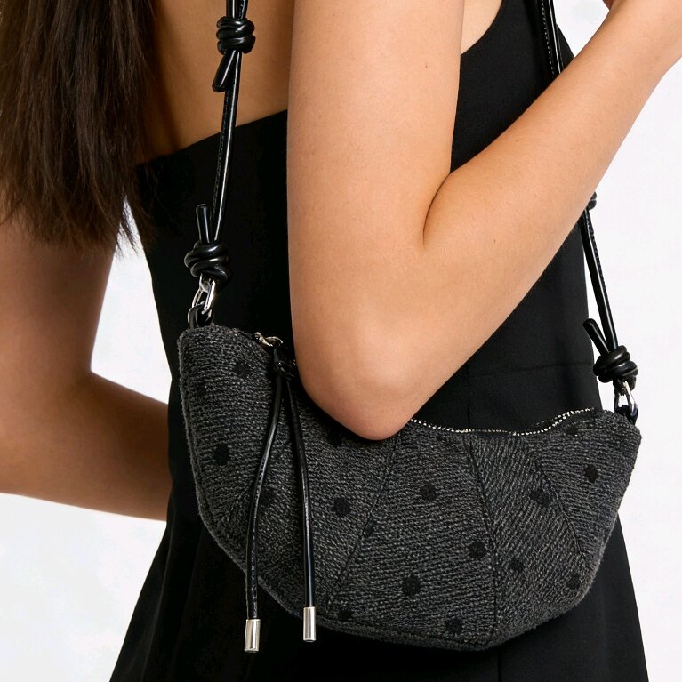 迷你帆布包女 大容量2025新款冬百搭单肩斜挎包高级感通勤饺子包N