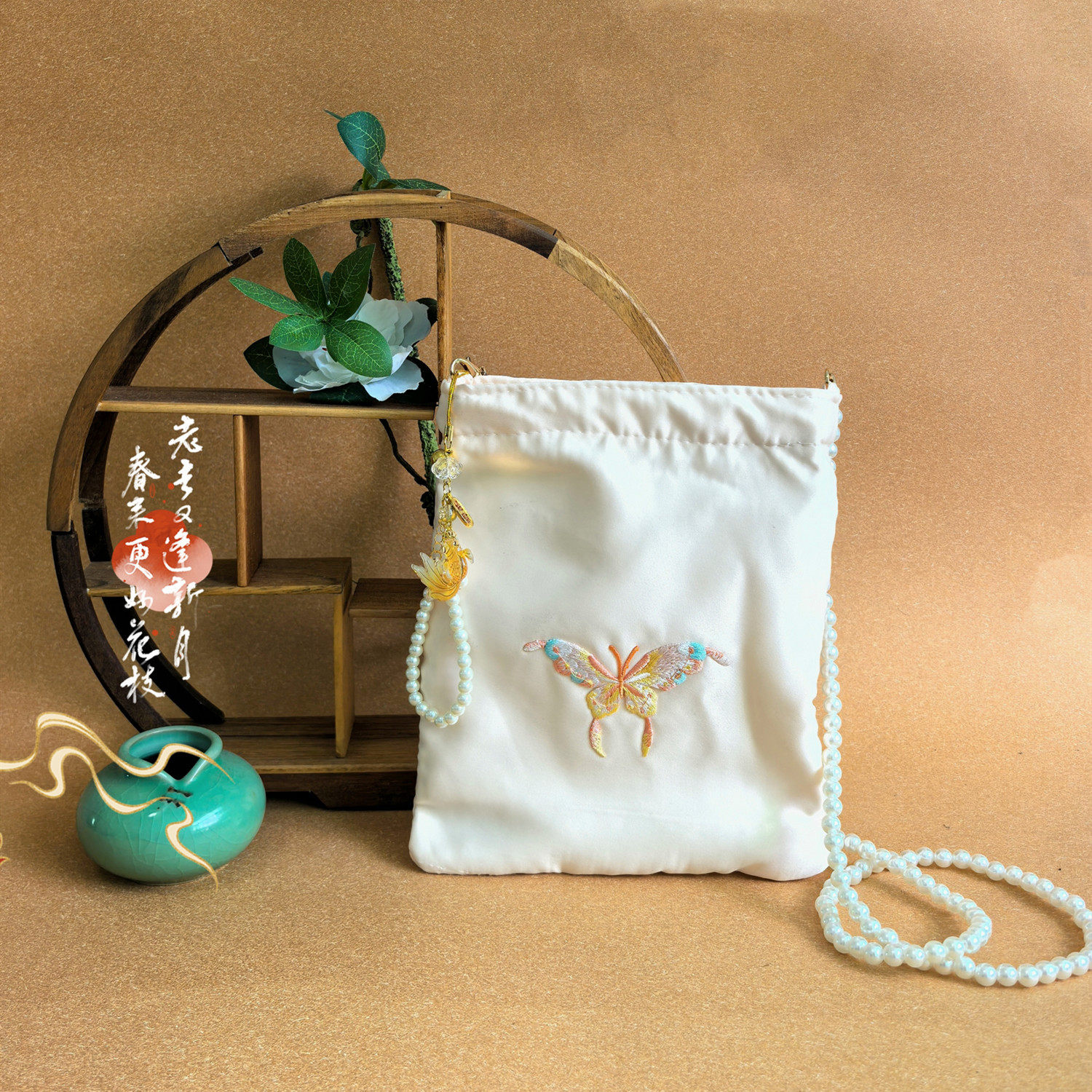 新中式蝴蝶刺绣图案宋唐元素汉服包 中国古风森系拉链斜挎小方包X,箱包皮具/热销女包/男包,单肩包,淘宝优惠券,粉丝福利购,淘宝优惠卷