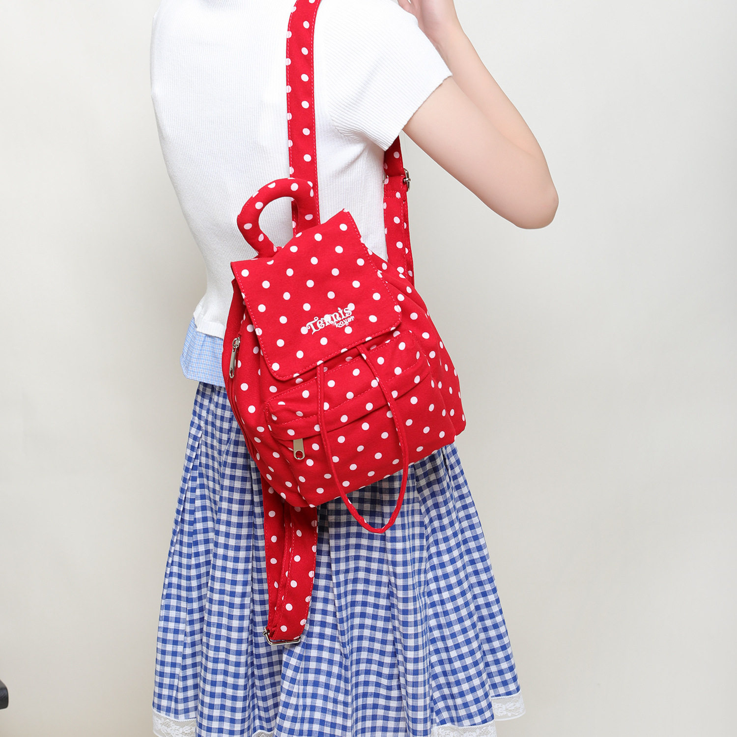 红色书包女2025秋新款韩系豹纹帆布双肩包 超火波点高颜值小背包C,箱包皮具/热销女包/男包,单肩包,淘宝优惠券,粉丝福利购,淘宝优惠卷