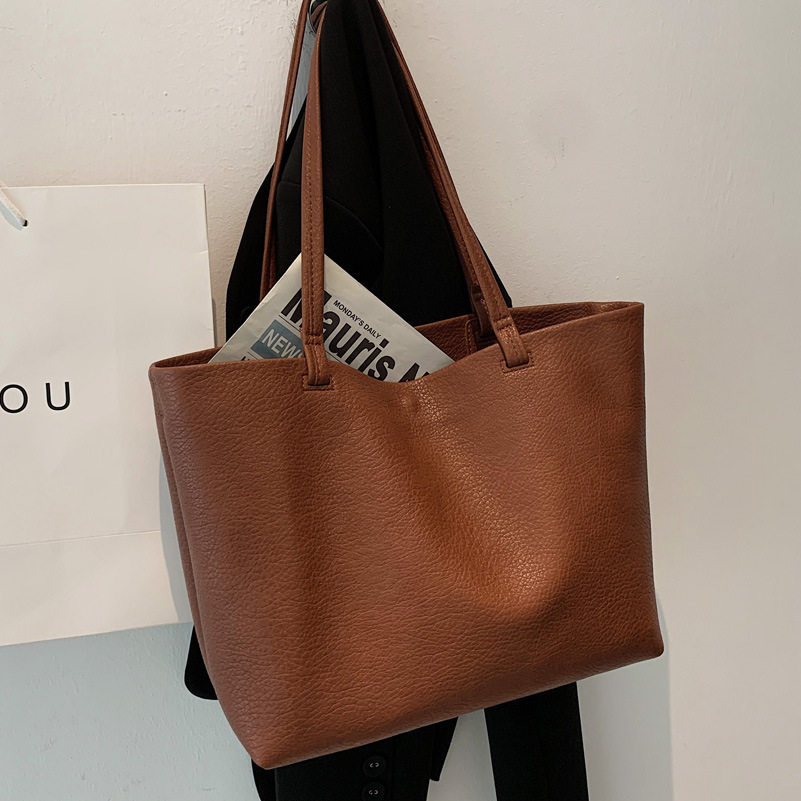 大容量包包女包 2025新潮时尚复古单肩子母包质感百搭托特包软皮N
