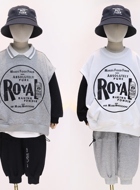 儿童马甲中童春秋季新款韩版洋气女童卫衣百搭纯棉无袖背心09039