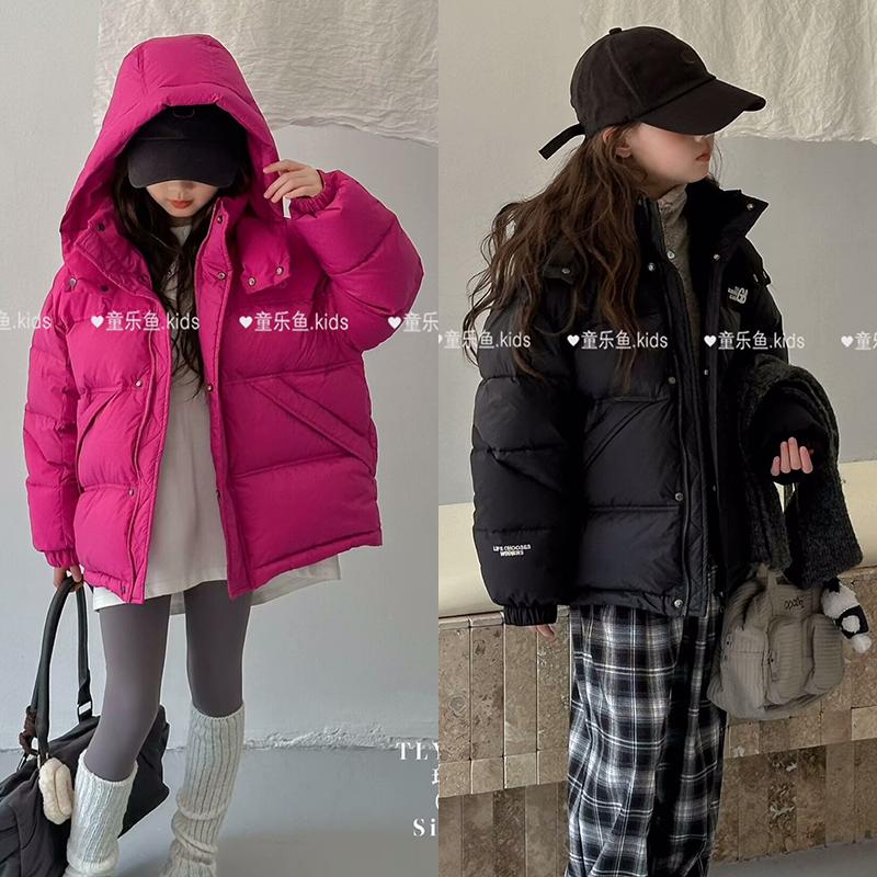童乐鱼洋气中长款加厚羽绒服