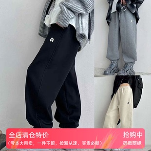 中童运动裤 爱木橦童装 男女童束脚裤 2024秋冬款 7310 儿童一体绒卫裤