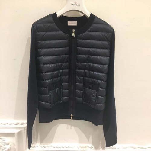 羽绒服短款羊毛夹克拼接圆领