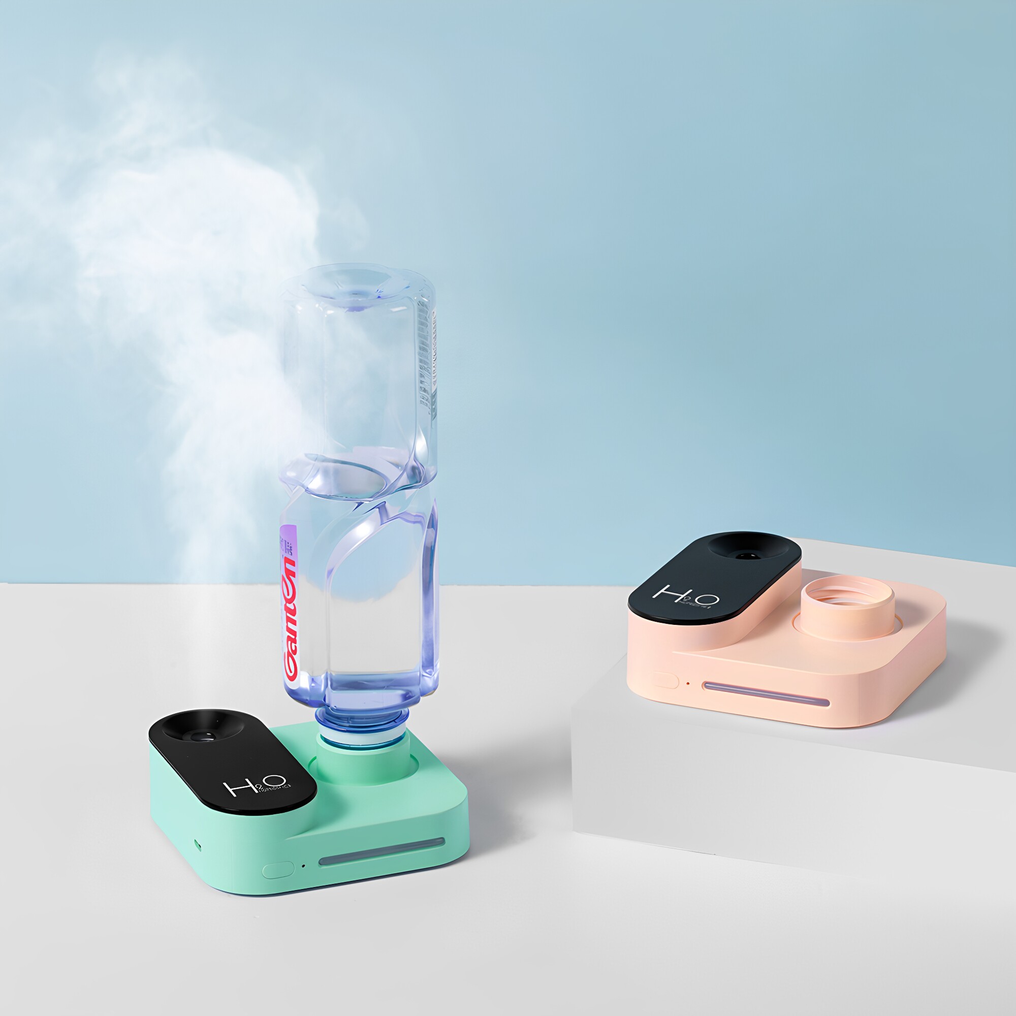 创意迷你相机雾化加湿器USB桌面卧室喷雾充电便携矿泉水瓶加湿器