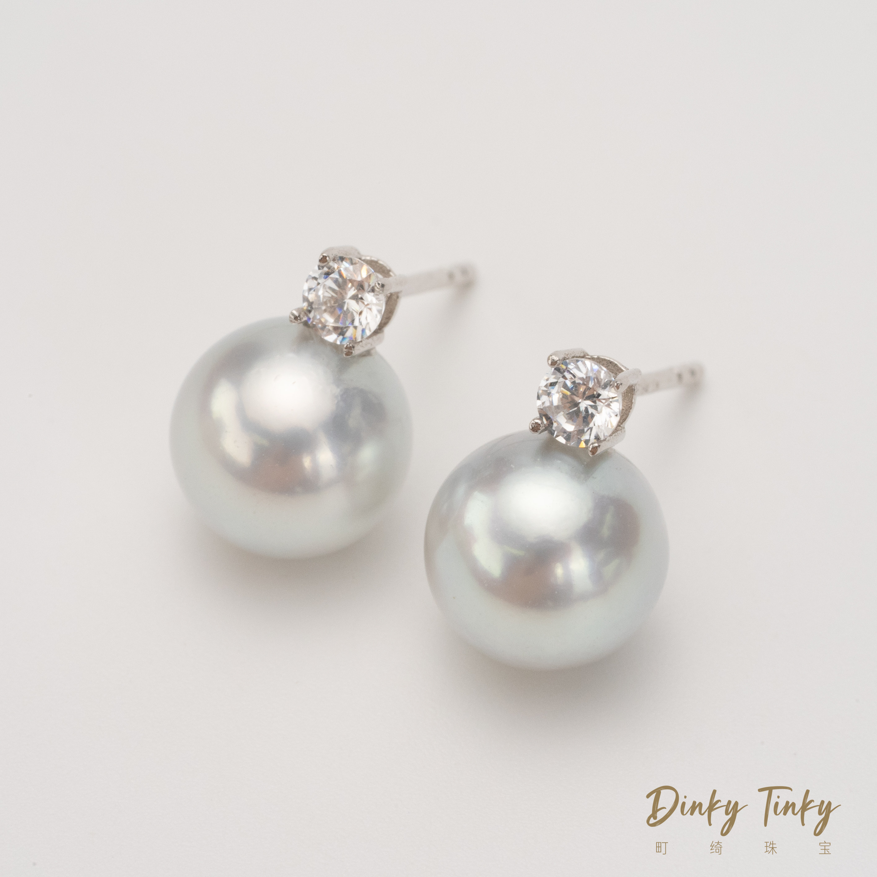 【TINKY】18K天然色“真多麻”拆珠戴妃耳钉 DSE120