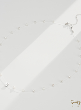 【TINKY】s925淡水ak隐形满天星项链 DFL289