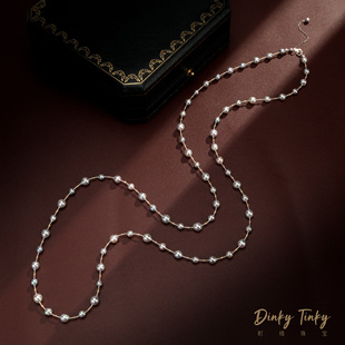 【TINKY】18k海水akoya真多麻满天星毛衣链 DSL898