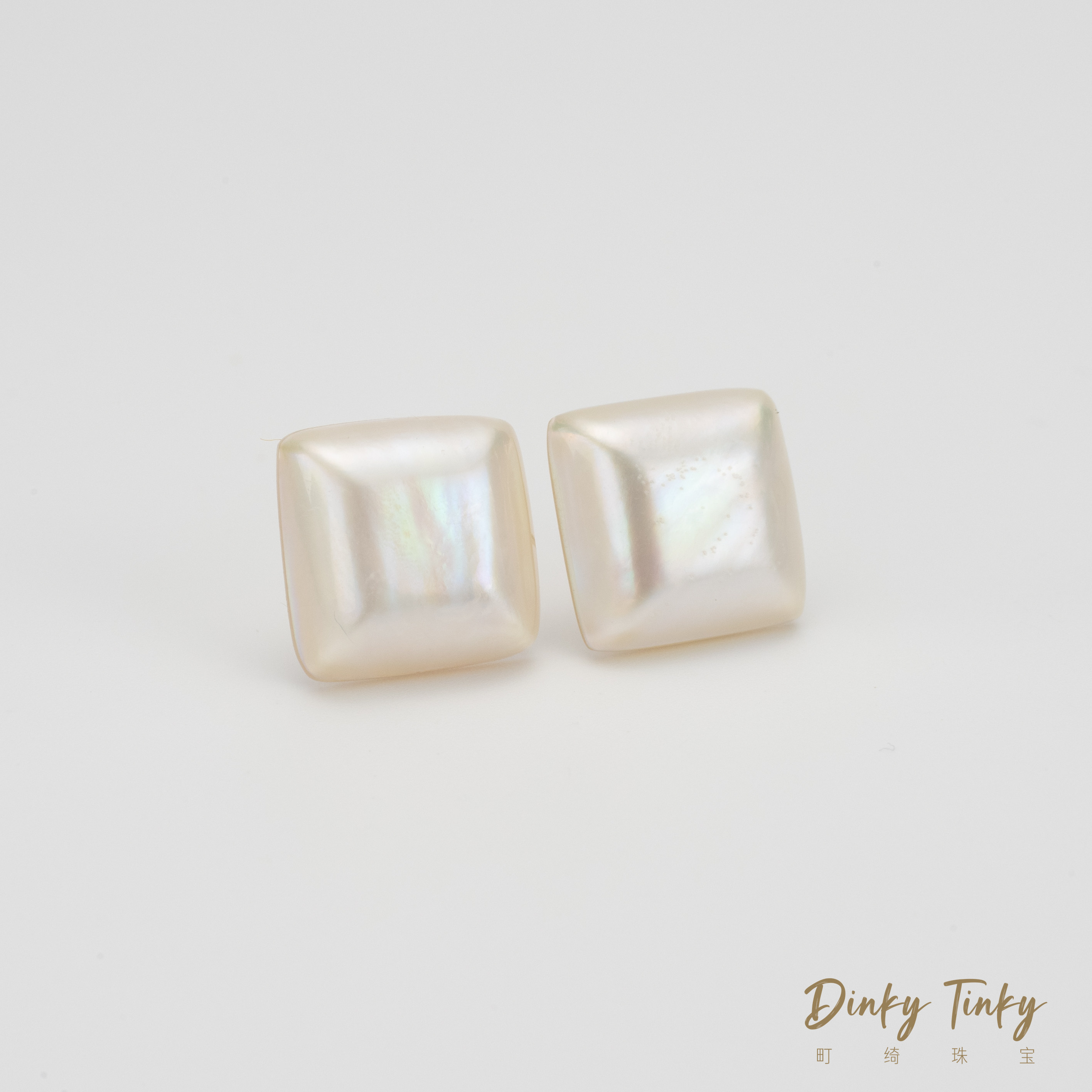 【TINKY】18K金海水方形马贝耳钉 DSE130,珠宝/钻石/翡翠,耳饰,淘宝优惠券,粉丝福利购,淘宝优惠卷