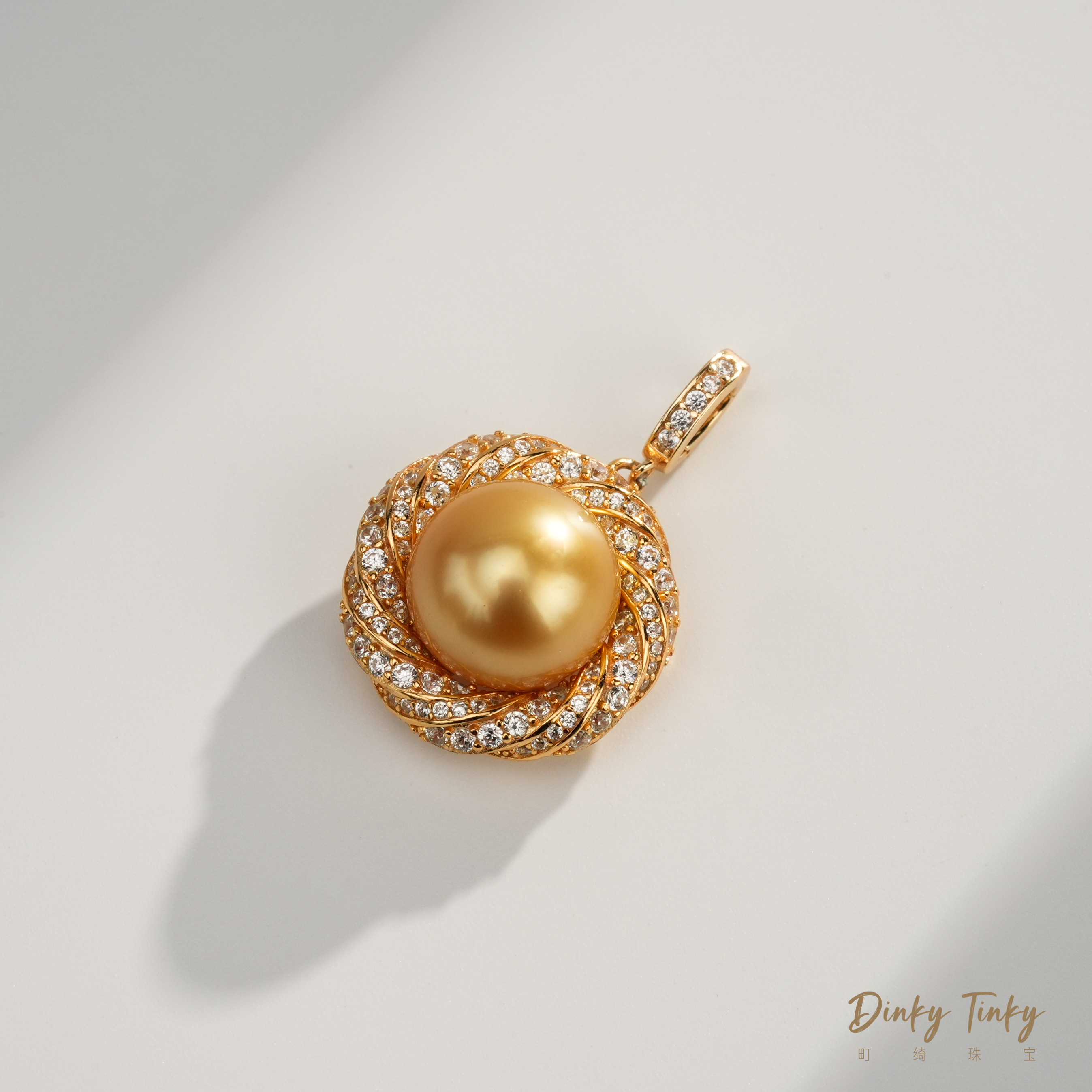 【TINKY】S925银南洋金珠12-13吊坠 DSD805