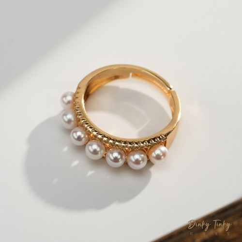 【TINKY】S925银海水Akoya七珠戒指 DSJ239