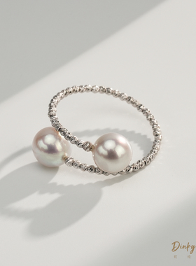 【TINKY】18K海水Akoya“Blue Rose”真科研6-7戒指 DSJ242