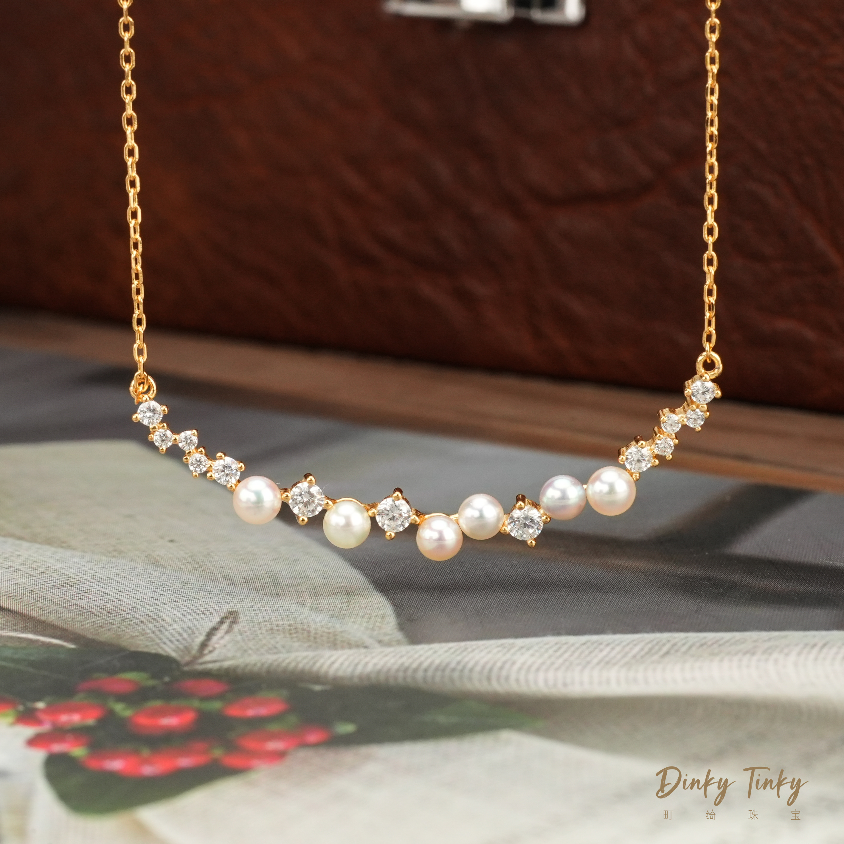 【TINKY】S925银海水akoya微笑链 DSL1121