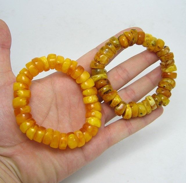 特价 天然琥珀手串脱毛老蜜蜡手链散珠圆珠鸡油黄吊坠男女款