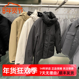 GXG男装24冬季新品连帽貉子毛领中长羽绒服鹅绒外套 G24AY34004