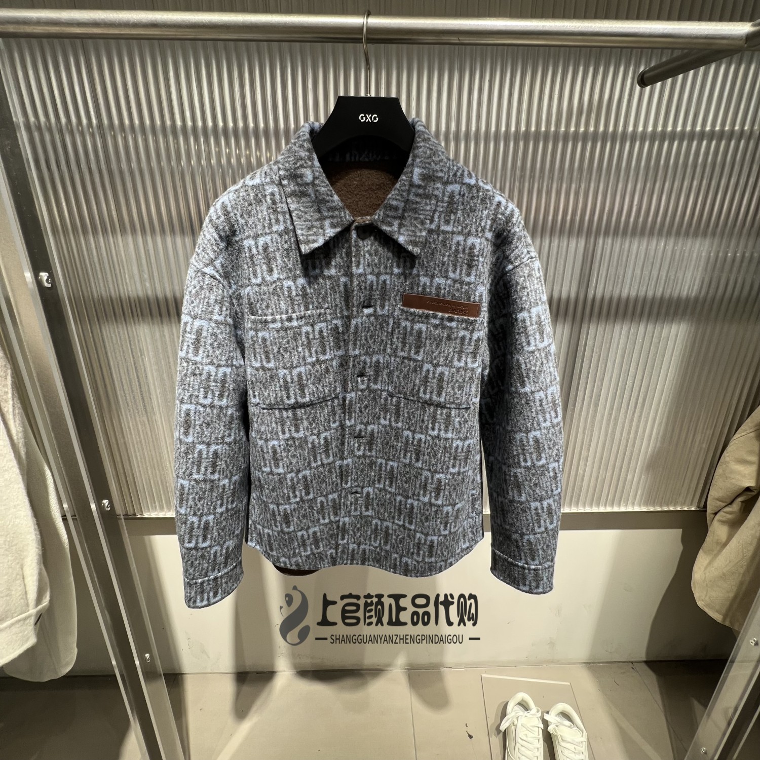 GXG男装冬季双面羊毛呢短款大衣