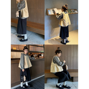 猴子家原创奶酪色加厚挺廓棉质灯芯绒宽松大下摆高腰背心叠穿马夹