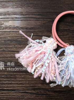 星星圣诞节日本蕾丝流苏皮筋发绳